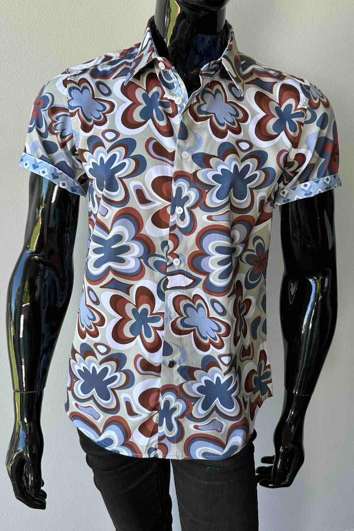 JOHN LENNON Mens Smethwick Short Sleeve Shirt in Putty