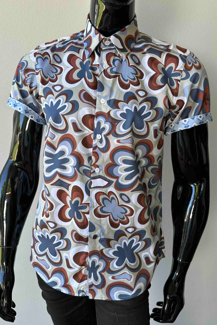 JOHN LENNON Mens Smethwick Short Sleeve Shirt in Putty