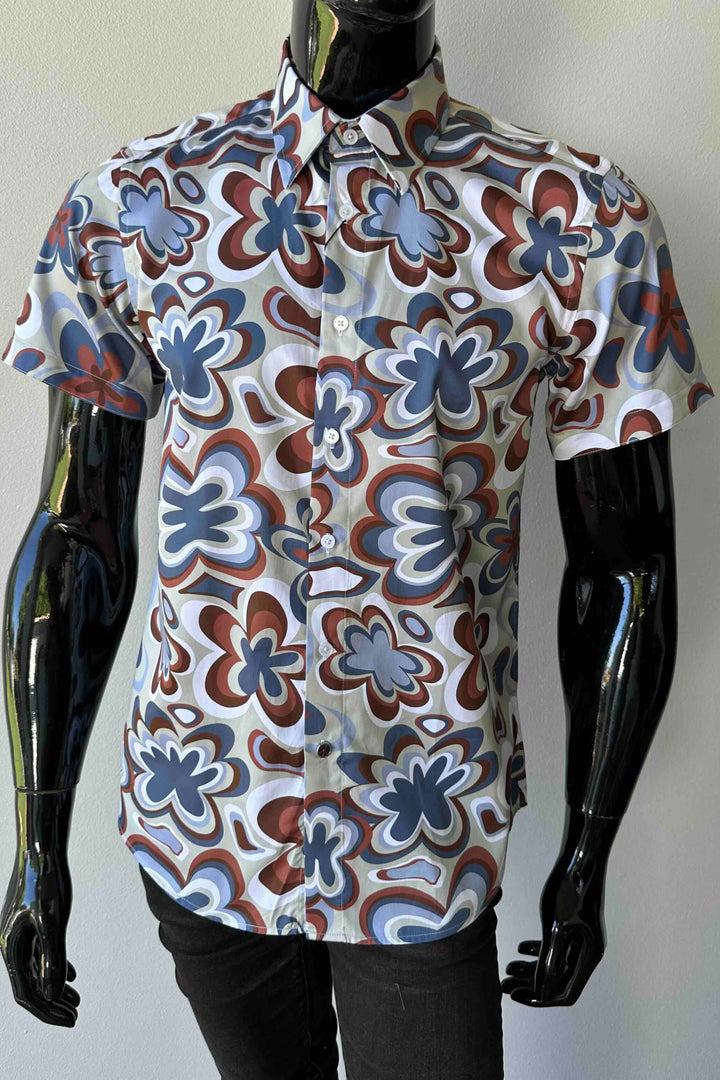 JOHN LENNON Mens Smethwick Short Sleeve Shirt in Putty