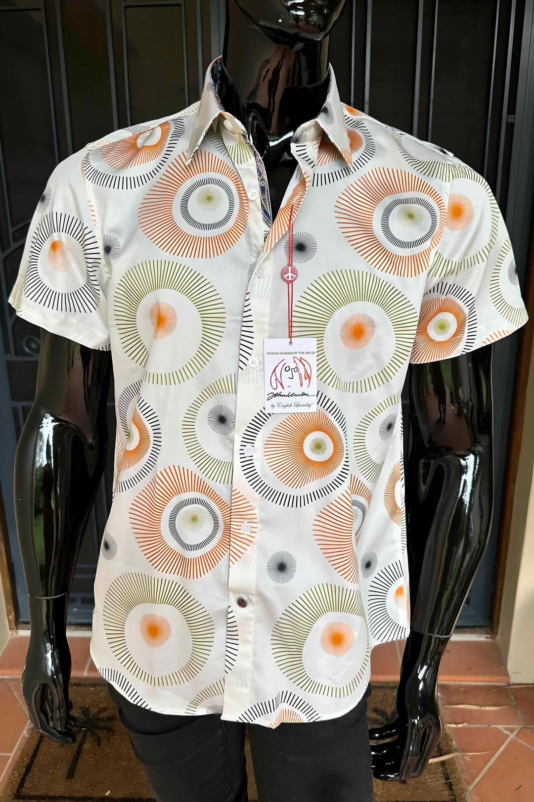 JOHN LENNON Mens St Albans Short Sleeve Shirt - Melon, MENS SHIRTS, JOHN LENNON, Elwood 101