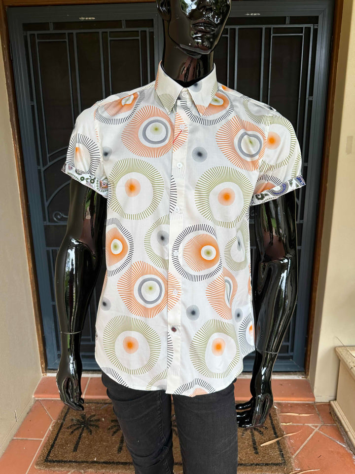 JOHN LENNON Mens St Albans Short Sleeve Shirt - Melon, MENS SHIRTS, JOHN LENNON, Elwood 101