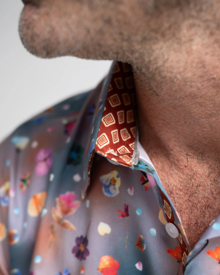 JOHN LENNON Mens Stockport Long Sleeve Shirt Mauve