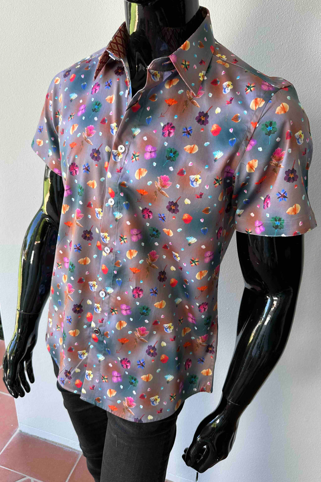 JOHN LENNON Mens Stockport Short Sleeve Shirt Mud