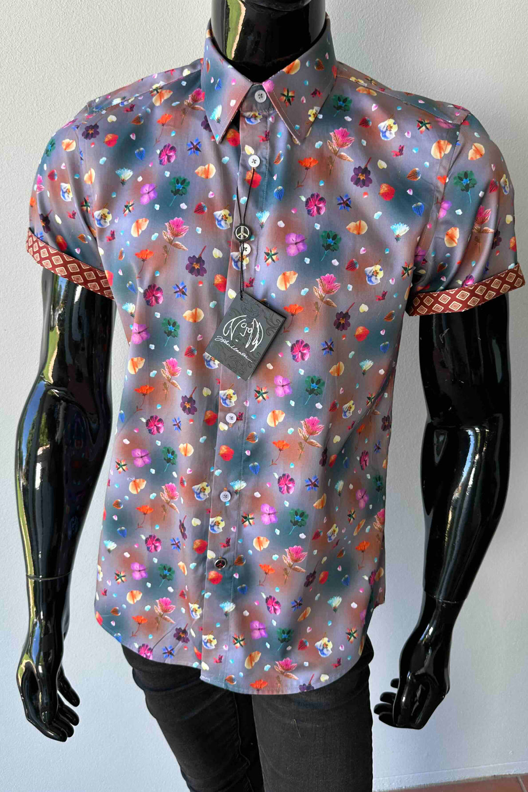 JOHN LENNON Mens Stockport Short Sleeve Shirt Mud