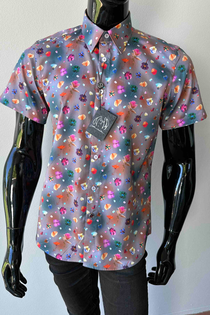 JOHN LENNON Mens Stockport Short Sleeve Shirt Mud