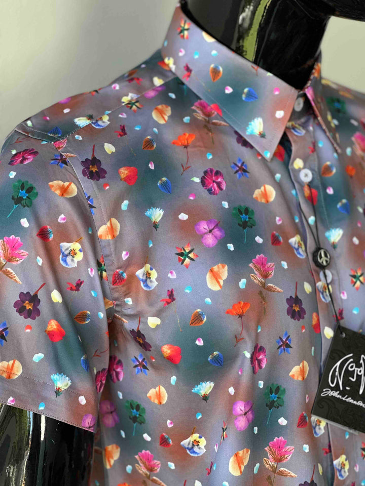 JOHN LENNON Mens Stockport Short Sleeve Shirt Mud