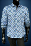 JOHN LENNON Mens Sutton Long Sleeve Shirt - Blue, MENS SHIRTS, JOHN LENNON, Elwood 101