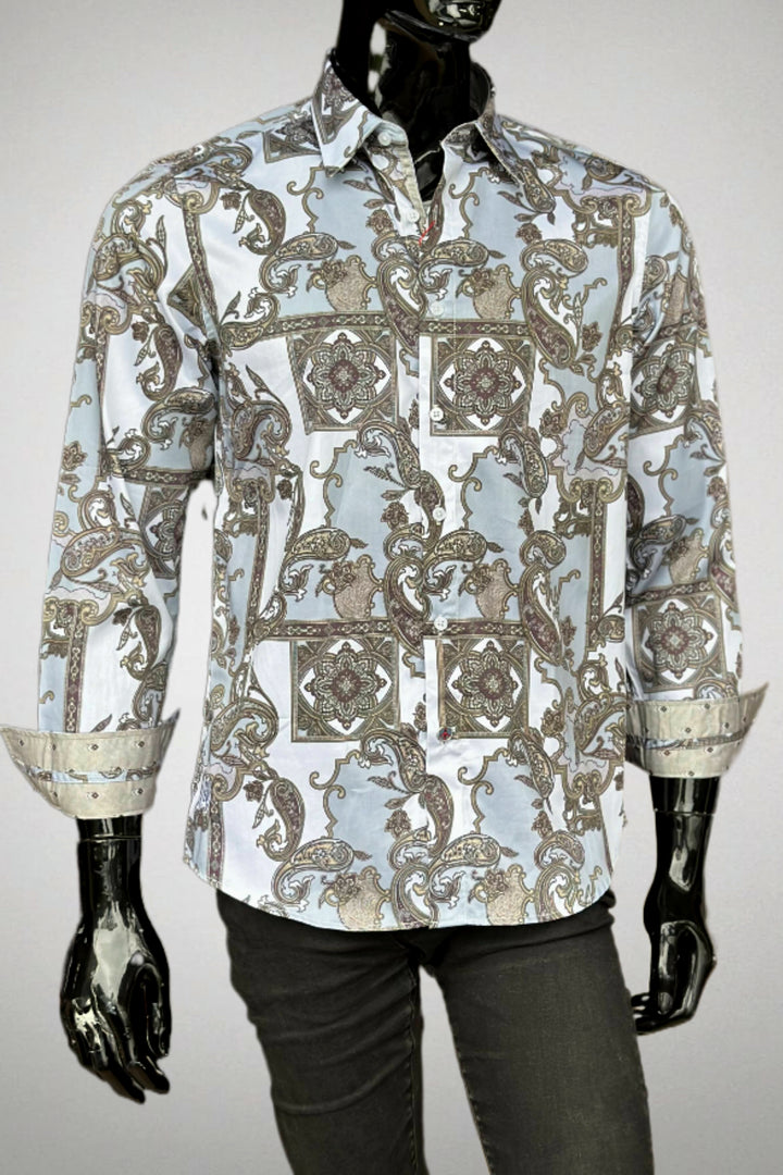 JOHN LENNON Mens Swindon Long Sleeve Shirt - White, MENS SHIRTS, JOHN LENNON, Elwood 101