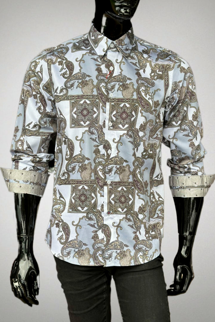 JOHN LENNON Mens Swindon Long Sleeve Shirt - White, MENS SHIRTS, JOHN LENNON, Elwood 101