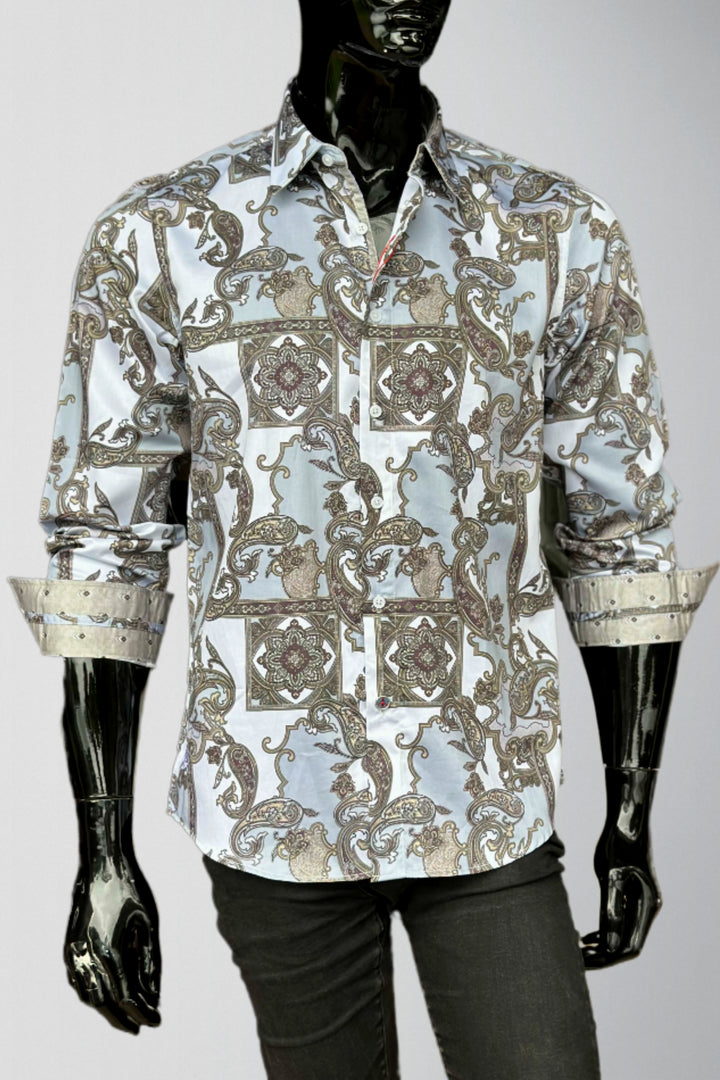 JOHN LENNON Mens Swindon Long Sleeve Shirt - White, MENS SHIRTS, JOHN LENNON, Elwood 101