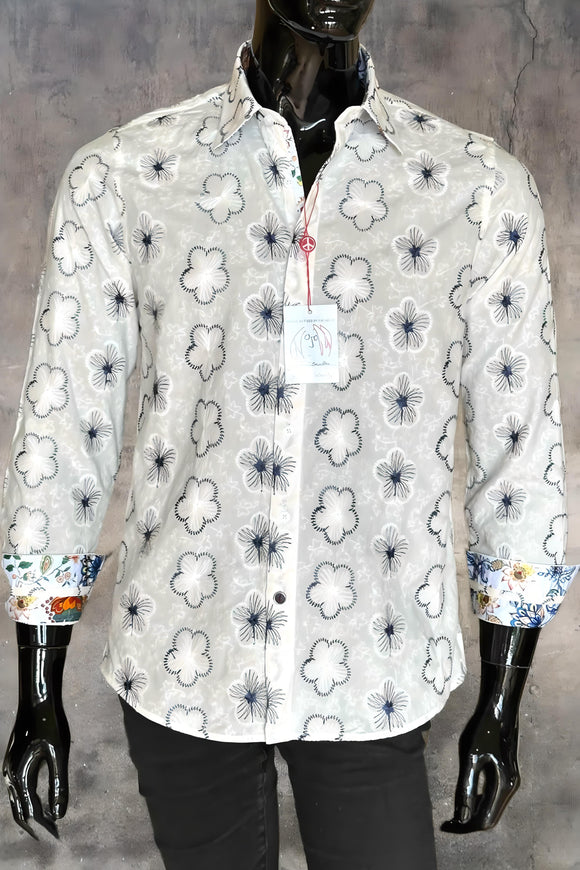 JOHN LENNON Mens Tiptree Long Sleeve Shirt - White, MENS SHIRTS, JOHN LENNON, Elwood 101