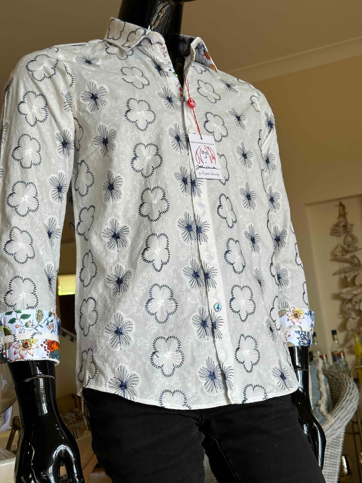 JOHN LENNON Mens Tiptree Long Sleeve Shirt - White, MENS SHIRTS, JOHN LENNON, Elwood 101