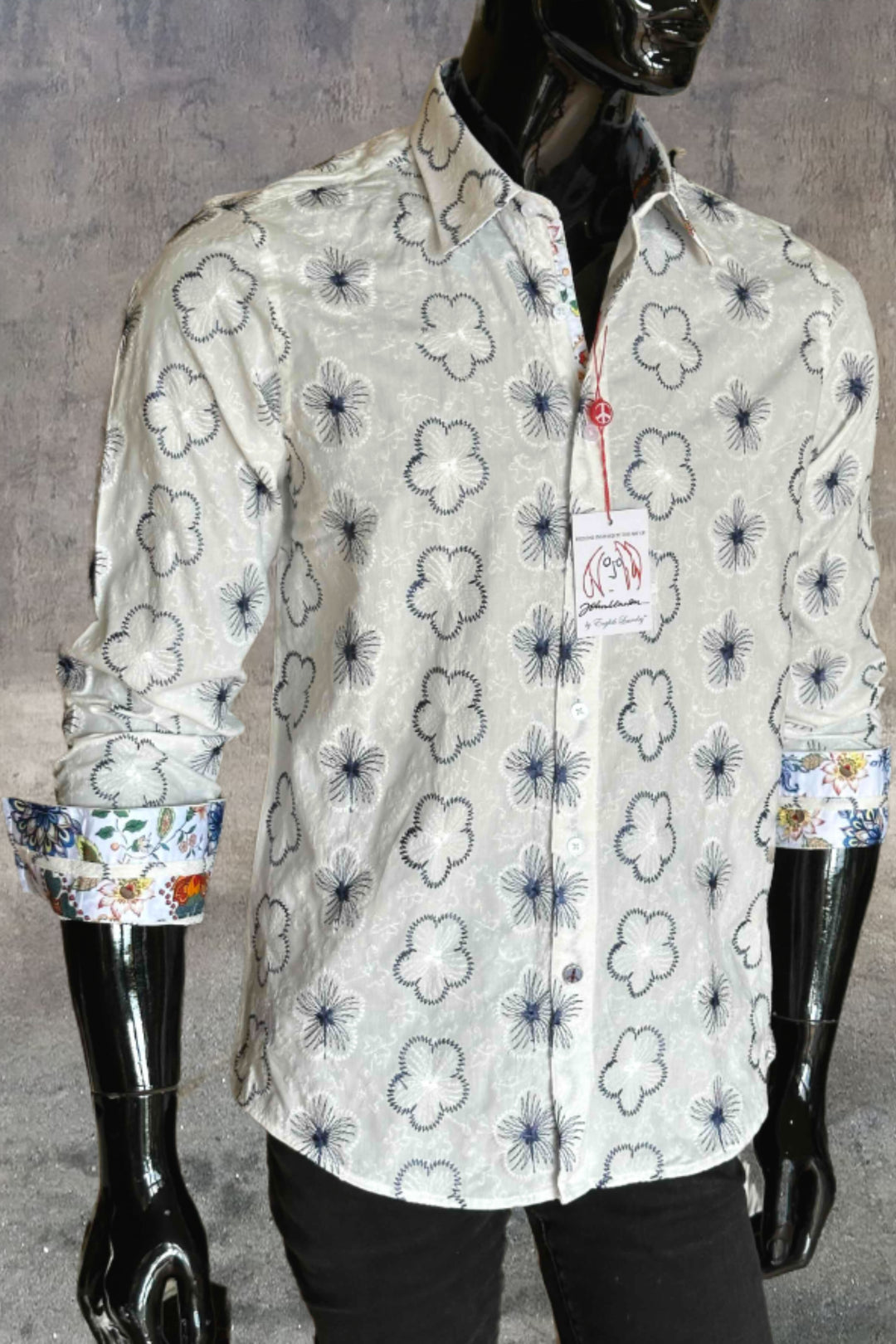 JOHN LENNON Mens Tiptree Long Sleeve Shirt - White, MENS SHIRTS, JOHN LENNON, Elwood 101