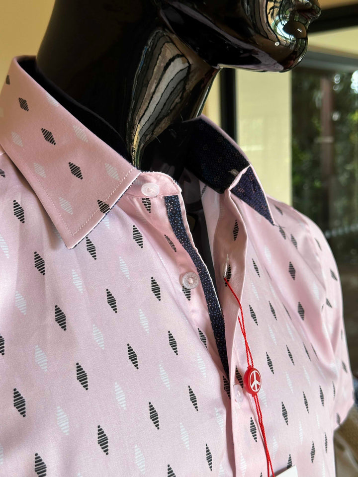 JOHN LENNON Mens Whitney Town Short Sleeve Shirt - Pink, MENS SHIRTS, JOHN LENNON, Elwood 101