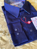 JOHN LENNON Mens Wilton Long Sleeve Shirt '24 - Navy, MENS SHIRTS, JOHN LENNON, Elwood 101