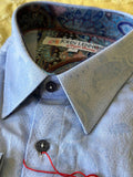 JOHN LENNON Mens Wilton Long Sleeve Shirt '24 - Sky, MENS SHIRTS, JOHN LENNON, Elwood 101