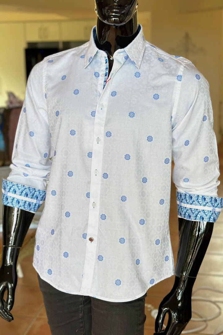 JOHN LENNON Mens Wrexham Long Sleeve Shirt - White, MENS SHIRTS, JOHN LENNON, Elwood 101