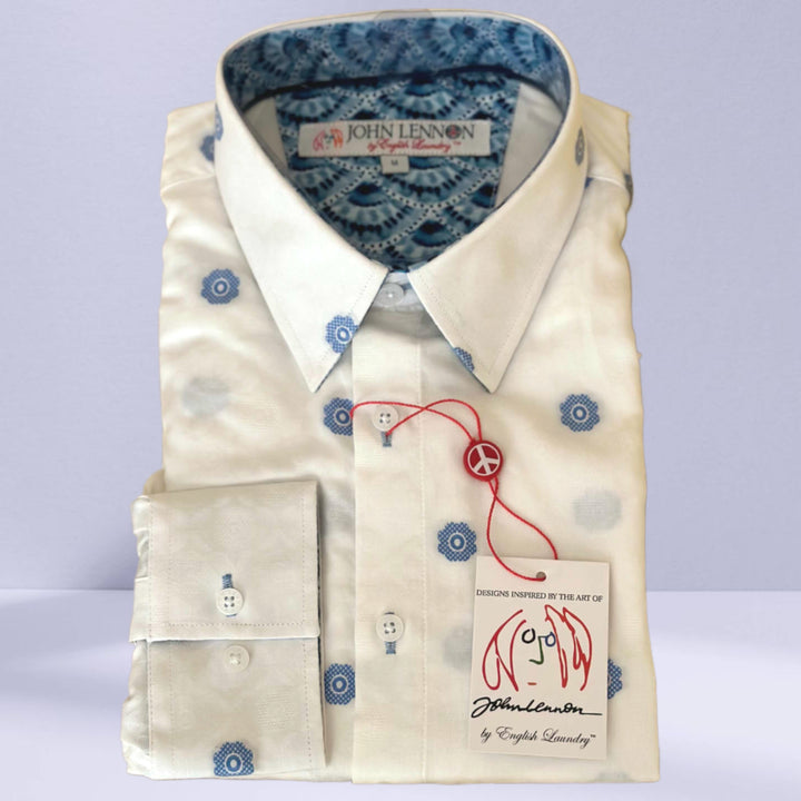 JOHN LENNON Mens Wrexham Long Sleeve Shirt - White, MENS SHIRTS, JOHN LENNON, Elwood 101
