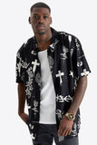 KISS CHACEY Mens Augur Party Short Sleeve Shirt - Black / White, MENS SHIRTS, KISS CHACEY, Elwood 101