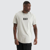 KISS CHACEY Mens Fetching Souls Dual Curved Hem Tee Shirt - Pigment Dove, MENS TEE SHIRTS, KISS CHACEY, Elwood 101