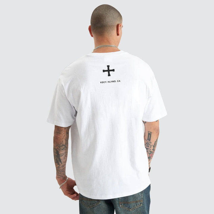 KISS CHACEY Mens Fresno Heavy Box Fit Tee - White, MENS TEE SHIRTS, KISS CHACEY, Elwood 101
