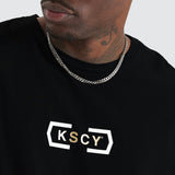 KISS CHACEY Mens Judgement Dual Curved Hem Tee Shirt - Jet Black, MENS TEE SHIRTS, KISS CHACEY, Elwood 101