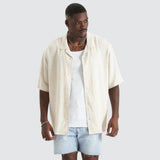 KISS CHACEY Mens Positano Oversized Resort Short Sleeve Shirt - Pigment Oatmeal, MENS SHIRTS, KISS CHACEY, Elwood 101