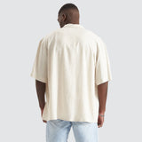 KISS CHACEY Mens Positano Oversized Resort Short Sleeve Shirt - Pigment Oatmeal, MENS SHIRTS, KISS CHACEY, Elwood 101