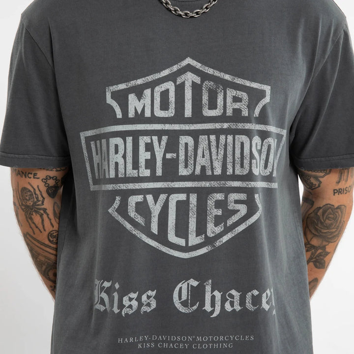 KISS CHACEY Harley Davidson Mens Downshift Relaxed Tee in Pigment Turbulence