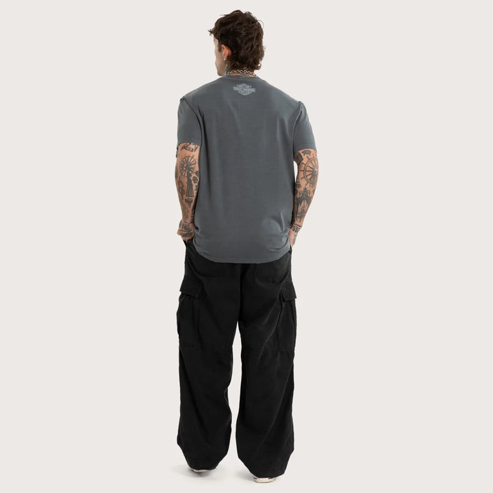 KISS CHACEY Harley Davidson Mens Downshift Relaxed Tee in Pigment Turbulence