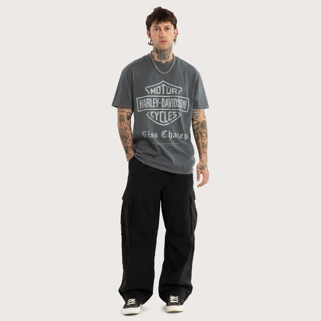 KISS CHACEY Harley Davidson Mens Downshift Relaxed Tee in Pigment Turbulence
