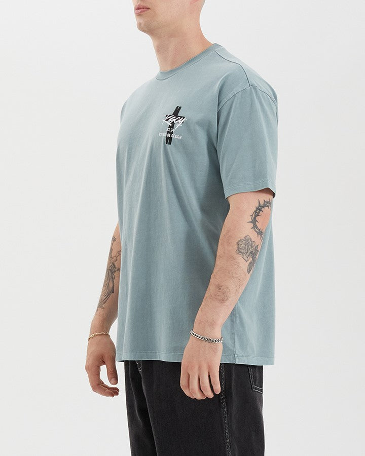 KISS CHACEY Mens Wendel Box Fit Tee Shirt - Pigment Lead, MENS TEE SHIRTS, KISS CHACEY, Elwood 101