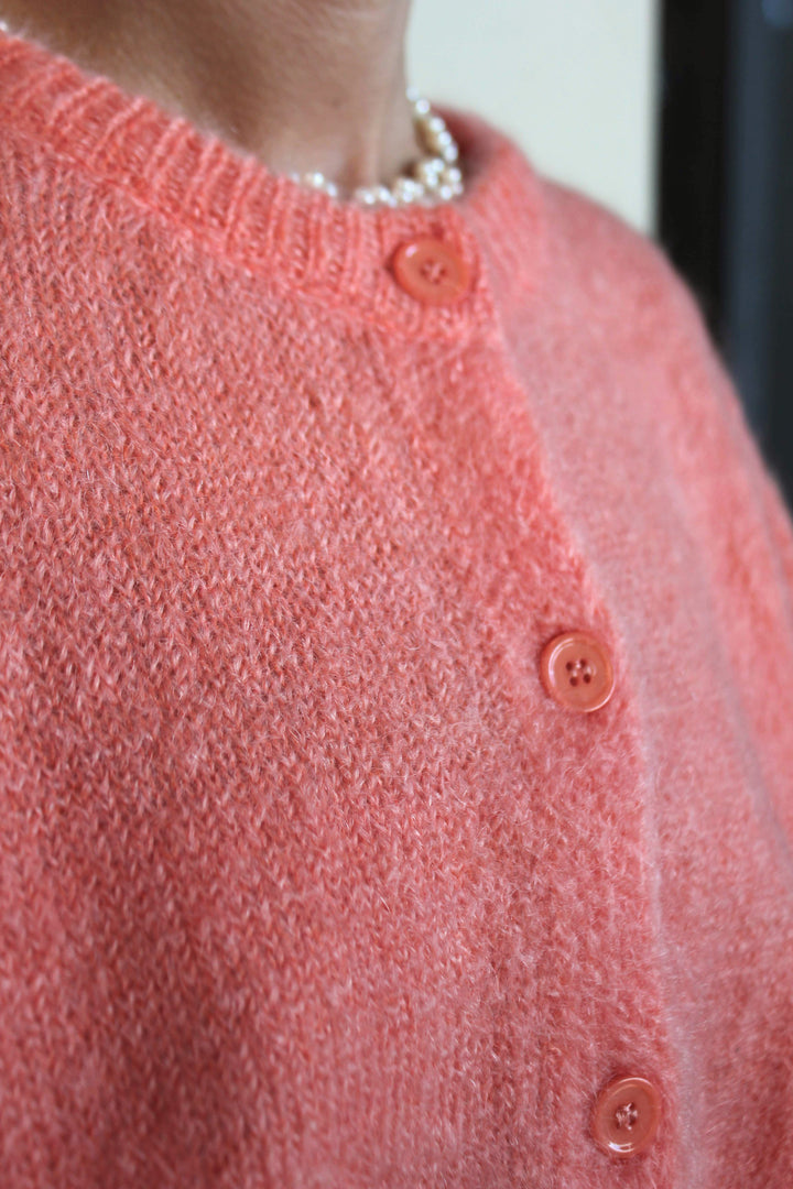 MAISON ANJE Womens Lunivers Kid Mohair Cardi Papaya, WOMENS KNITS & SWEATERS, MAISON ANJE, Elwood 101