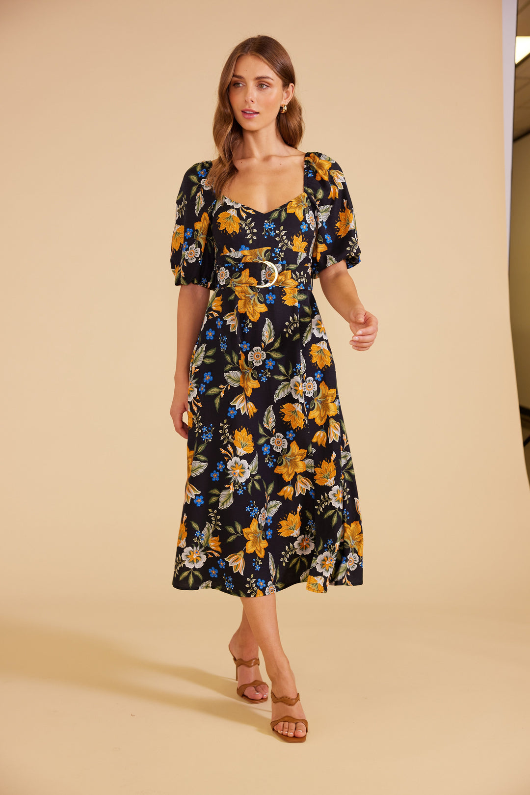 MINKPINK Womens Laurene Midi Dress - Black Floral, WOMENS DRESSES, MINKPINK, Elwood 101