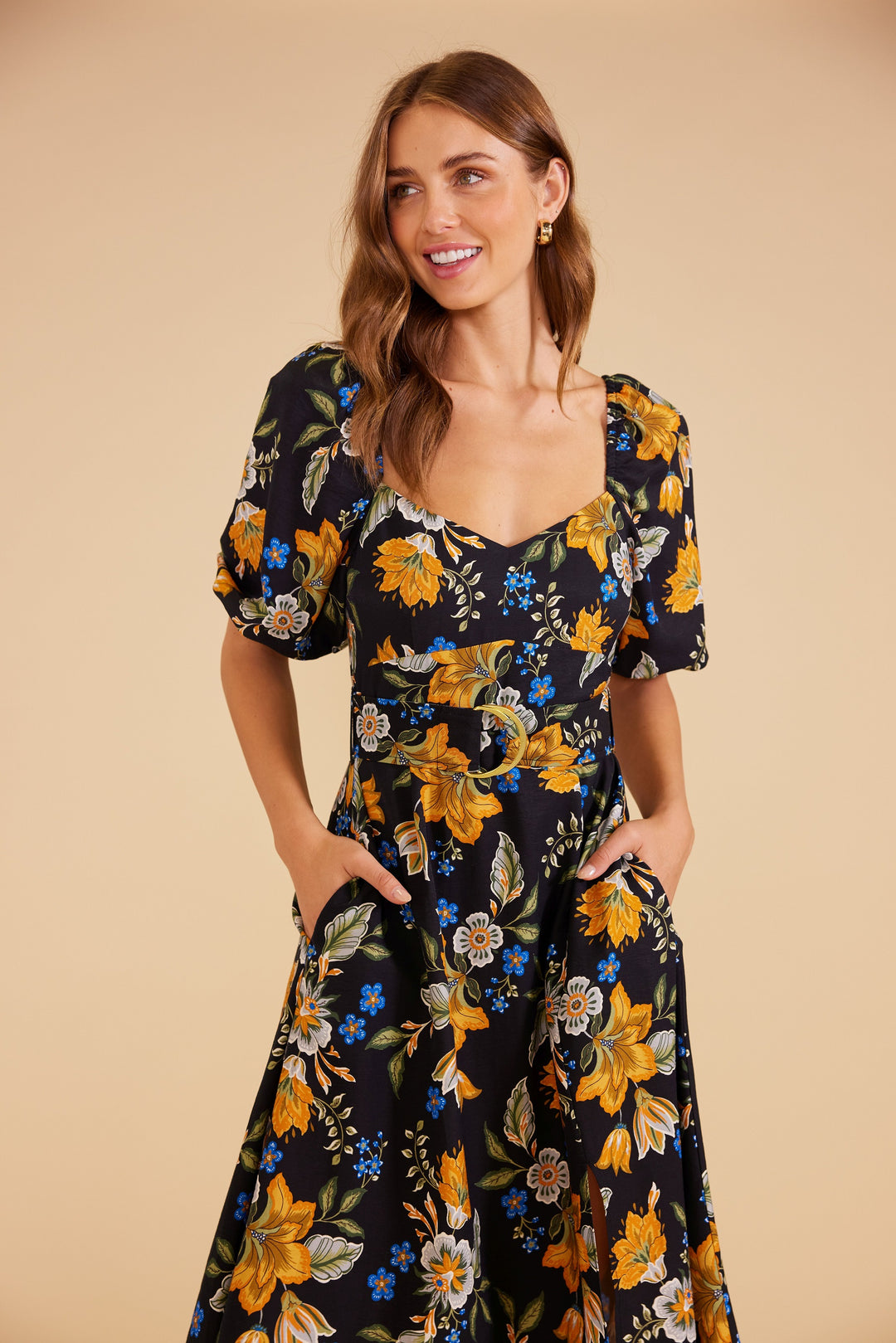 MINKPINK Womens Laurene Midi Dress - Black Floral, WOMENS DRESSES, MINKPINK, Elwood 101
