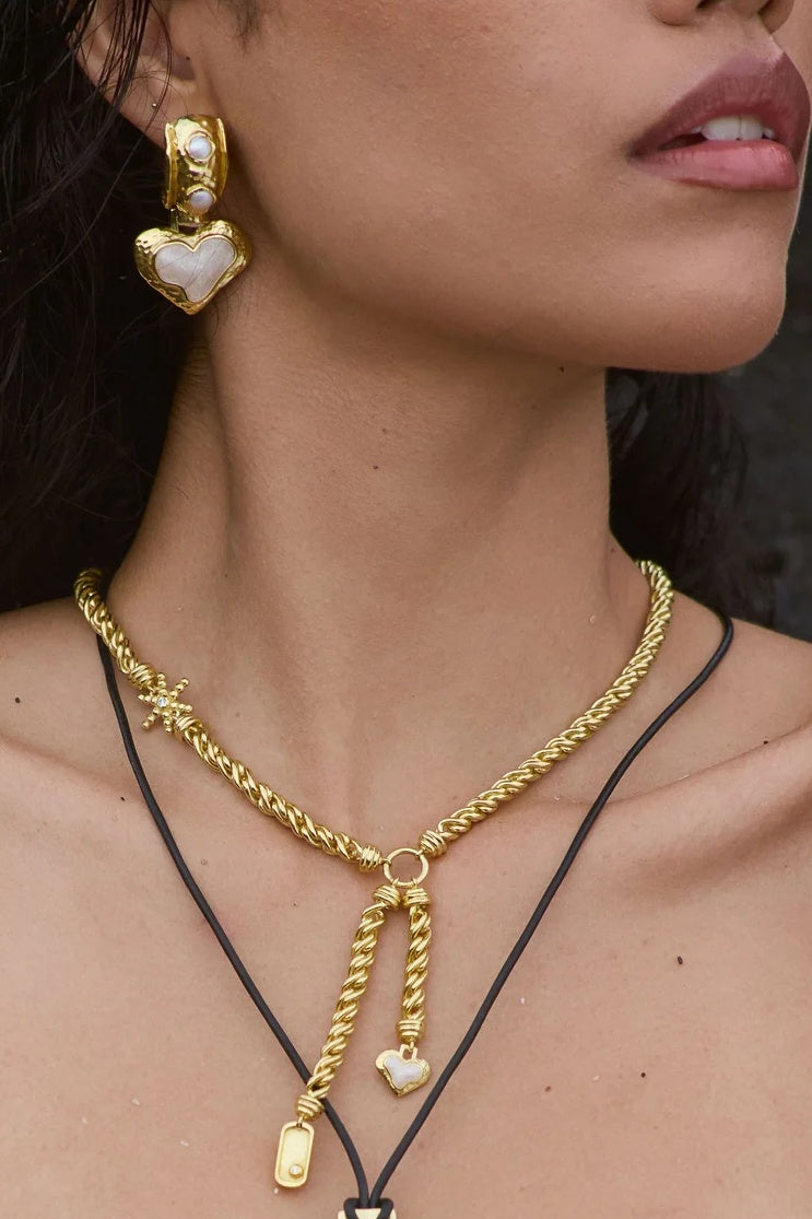 MOUNTAIN & MOON Womens Cassia Necklace - Gold Pearl, WOMENS JEWELLERY, Mountain & Moon, Elwood 101