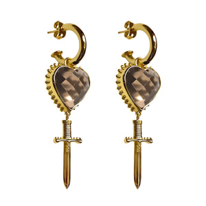 MOUNTAIN & MOON Womens Juliet Earrings - Gold Smoky Quartz, WOMENS JEWELLERY, Mountain & Moon, Elwood 101