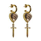 MOUNTAIN & MOON Womens Juliet Earrings - Gold Smoky Quartz, WOMENS JEWELLERY, Mountain & Moon, Elwood 101