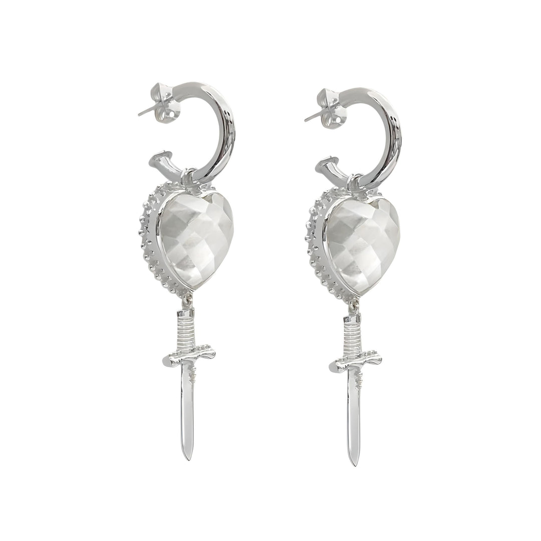 MOUNTAIN & MOON Womens Juliet Earrings - Silver Crystal Quartz, WOMENS JEWELLERY, Mountain & Moon, Elwood 101