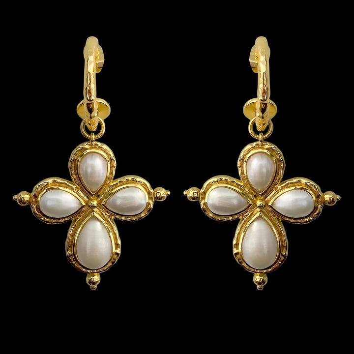 MOUNTAIN & MOON Womens Rosalia Earrings - Gold Glass Pearl, WOMENS JEWELLERY, Mountain & Moon, Elwood 101