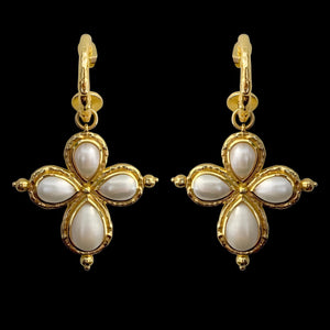 MOUNTAIN & MOON Womens Rosalia Earrings - Gold Glass Pearl, WOMENS JEWELLERY, Mountain & Moon, Elwood 101
