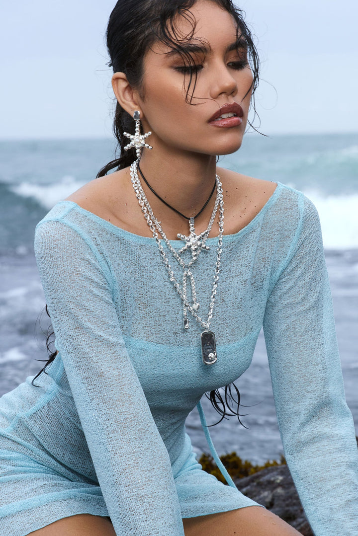 MOUNTAIN & MOON Womens Atlas Necklace - Silver Pearl, WOMENS JEWELLERY, Mountain & Moon, Elwood 101