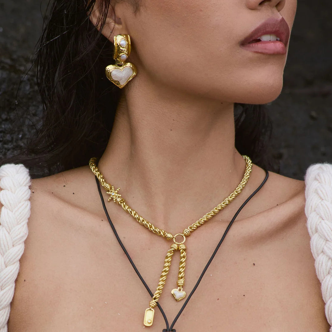 MOUNTAIN & MOON Womens Cassia Necklace - Gold Pearl, WOMENS JEWELLERY, Mountain & Moon, Elwood 101