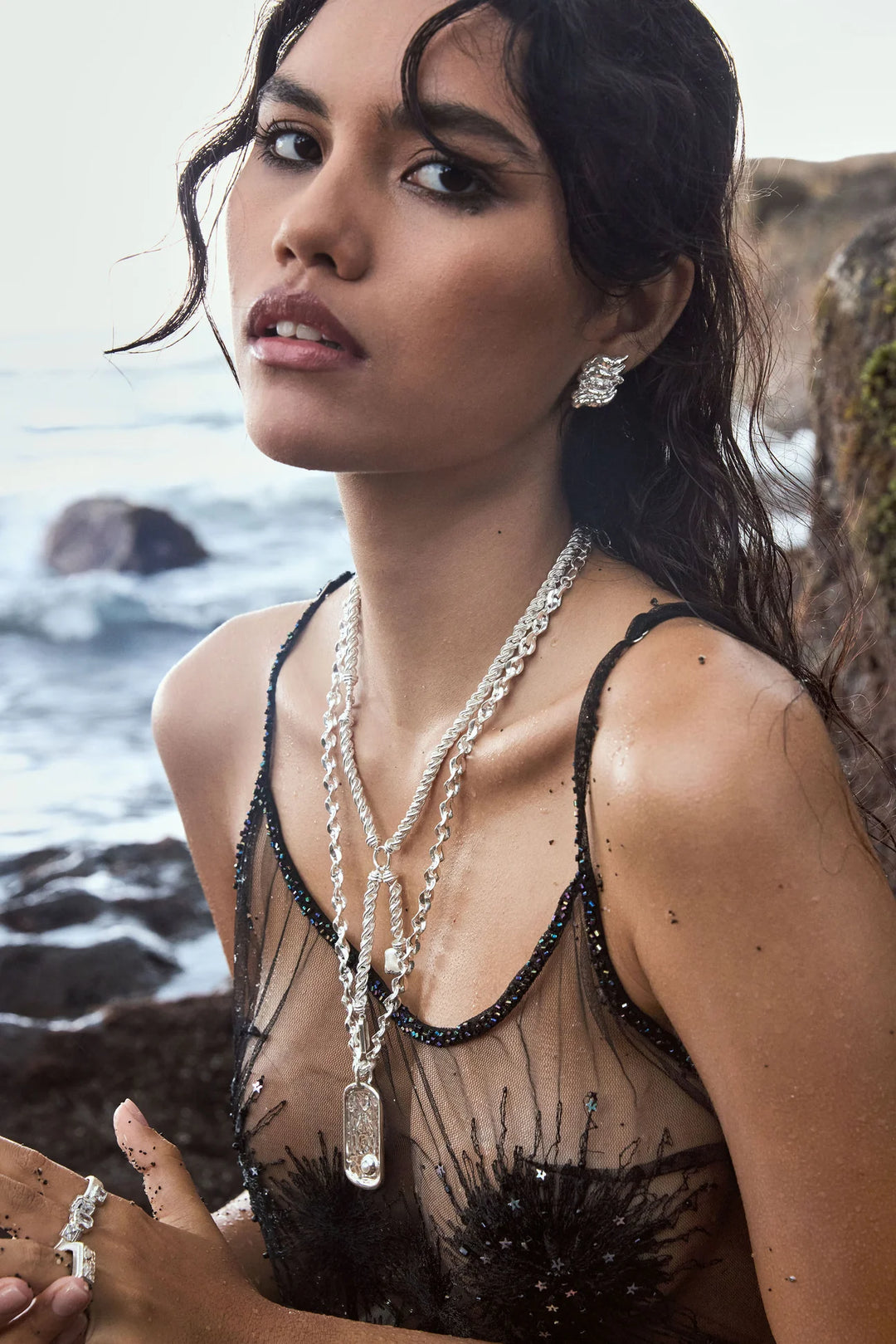 MOUNTAIN & MOON Womens Cassia Necklace - Silver Pearl, WOMENS JEWELLERY, Mountain & Moon, Elwood 101