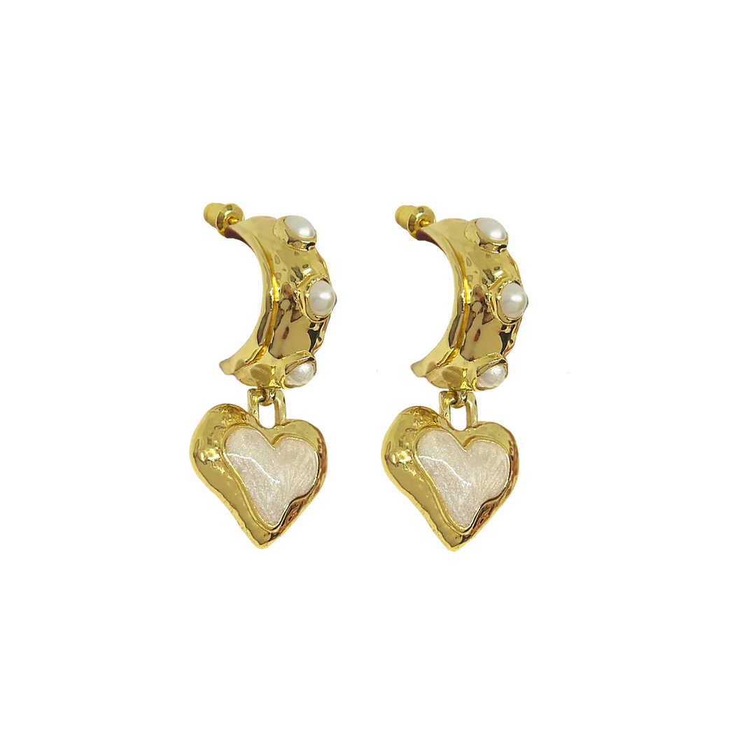 MOUNTAIN & MOON Womens Elena Earrings - Gold Pearl, WOMENS JEWELLERY, Mountain & Moon, Elwood 101