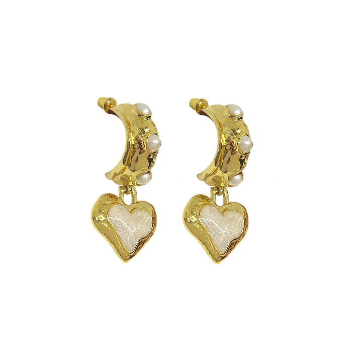 MOUNTAIN & MOON Womens Elena Earrings - Gold Pearl, WOMENS JEWELLERY, Mountain & Moon, Elwood 101