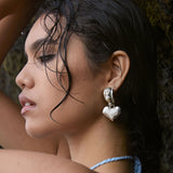 MOUNTAIN & MOON Womens Elena Earrings - Silver Pearl