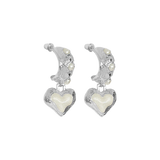 MOUNTAIN & MOON Womens Elena Earrings - Silver Pearl