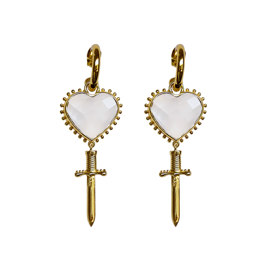 MOUNTAIN & MOON Womens Juliet Earrings - Gold Crystal Quartz, WOMENS JEWELLERY, Mountain & Moon, Elwood 101