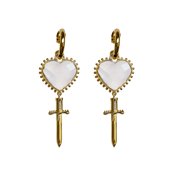 MOUNTAIN & MOON Womens Juliet Earrings - Gold Crystal Quartz, WOMENS JEWELLERY, Mountain & Moon, Elwood 101